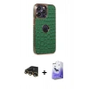 MARSİLYAN™- iPhone 13 Pro Max Kılıf Ufuk Form Prime - Siyah Bilvis 5in1 5D Magic Hayalet Cam Ekran Koruyucu + Raze Metal Kamera Lens - GD