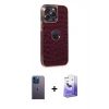MARSİLYAN™- iPhone 13 Pro Max Kılıf Ufuk Form Prime - Siyah Bilvis 5in1 5D Magic Hayalet Cam Ekran Koruyucu + Neon Fosforlu Kamera Lens - MI