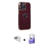 MARSİLYAN™- iPhone 13 Pro Max Kılıf Ufuk Form Prime - Siyah Bilvis 5in1 5D Magic Hayalet Cam Ekran Koruyucu + Sierra Blue Pers Alüminyum Kamera Lens