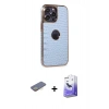 MARSİLYAN™- iPhone 13 Pro Max Kılıf Ufuk Form Prime - Siyah Bilvis 5in1 5D Magic Hayalet Cam Ekran Koruyucu + Renkli Kamera Lens Koruma Cam - SI