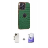 MARSİLYAN™- iPhone 13 Pro Max Kılıf Ufuk Form Prime - Siyah Bilvis 5in1 5D Magic Hayalet Cam Ekran Koruyucu + Shine Kamera Lens - GD