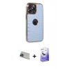 MARSİLYAN™- iPhone 13 Pro Max Kılıf Ufuk Form Prime - Siyah Bilvis 5in1 5D Magic Hayalet Cam Ekran Koruyucu + Rainbow Kamera Lens Koruma Cam - MI