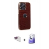 MARSİLYAN™- iPhone 13 Pro Max Kılıf Ufuk Form Prime - Siyah Bilvis 5in1 5D Magic Hayalet Cam Ekran Koruyucu + Gökkuşağı Pers Alüminyum Kamera Lens