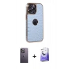 MARSİLYAN™- iPhone 13 Pro Max Kılıf Ufuk Form Prime - Siyah Bilvis 5in1 5D Magic Hayalet Cam Ekran Koruyucu + Neon Fosforlu Kamera Lens - BZ