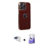 MARSİLYAN™- iPhone 13 Pro Max Kılıf Ufuk Form Prime - Siyah Bilvis 5in1 5D Magic Hayalet Cam Ekran Koruyucu + Pers Alüminyum Kamera Lens - LT