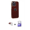 MARSİLYAN™- iPhone 13 Pro Max Kılıf Ufuk Form Prime - Siyah Bilvis 5in1 5D Magic Hayalet Cam Ekran Koruyucu + Pers Alüminyum Kamera Lens - KI