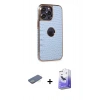 MARSİLYAN™- iPhone 13 Pro Max Kılıf Ufuk Form Prime - Siyah Bilvis 5in1 5D Magic Hayalet Cam Ekran Koruyucu + Renkli Kamera Lens Koruma Cam - YL