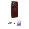 MARSİLYAN™- iPhone 13 Pro Max Kılıf Ufuk Form Prime - Siyah Bilvis 5in1 5D Magic Hayalet Cam Ekran Koruyucu + Renkli Kamera Lens Koruma Cam - TU