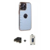 MARSİLYAN™- iPhone 13 Pro Max Kılıf Ufuk Form Prime - Siyah Bilvis Hayalet Cam Ekran Koruyucu + Raze Metal Kamera Lens - GD