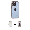 MARSİLYAN™- iPhone 13 Pro Max Kılıf Ufuk Form Prime - Siyah Bilvis Hayalet Cam Ekran Koruyucu + Shine Kamera Lens - GD
