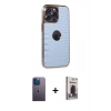 MARSİLYAN™- iPhone 13 Pro Max Kılıf Ufuk Form Prime - Siyah Bilvis Hayalet Cam Ekran Koruyucu + Neon Fosforlu Kamera Lens - MI