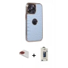 MARSİLYAN™- iPhone 13 Pro Max Kılıf Ufuk Form Prime - Siyah Bilvis Hayalet Cam Ekran Koruyucu + Pers Alüminyum Kamera Lens - KI