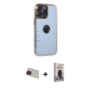 MARSİLYAN™- iPhone 13 Pro Max Kılıf Ufuk Form Prime - Siyah Bilvis Hayalet Cam Ekran Koruyucu + Rainbow Kamera Lens Koruma Cam - KI
