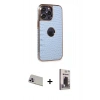 MARSİLYAN™- iPhone 13 Pro Max Kılıf Ufuk Form Prime - Siyah Bilvis Hayalet Cam Ekran Koruyucu + Rainbow Kamera Lens Koruma Cam - MR