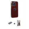 MARSİLYAN™- iPhone 13 Pro Max Kılıf Ufuk Form Prime - Siyah Bilvis Hayalet Cam Ekran Koruyucu + Renkli Kamera Lens Koruma Cam - MI
