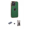 MARSİLYAN™- iPhone 13 Pro Max Kılıf Ufuk Form Prime - Siyah Bilvis Hayalet Cam Ekran Koruyucu + Renkli Kamera Lens Koruma Cam - MI