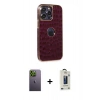MARSİLYAN™- iPhone 13 Pro Max Kılıf Ufuk Form Prime - Siyah Bilvis Hayalet Cam Ekran Koruyucu + Neon Fosforlu Kamera Lens - YL
