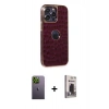 MARSİLYAN™- iPhone 13 Pro Max Kılıf Ufuk Form Prime - Siyah Bilvis Hayalet Cam Ekran Koruyucu + Neon Fosforlu Kamera Lens - YL
