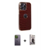 MARSİLYAN™- iPhone 13 Pro Max Kılıf Ufuk Form Prime - Siyah Bilvis Hayalet Cam Ekran Koruyucu + Neon Fosforlu Kamera Lens - YL