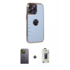 MARSİLYAN™- iPhone 13 Pro Max Kılıf Ufuk Form Prime - Siyah Bilvis Hayalet Cam Ekran Koruyucu + Neon Fosforlu Kamera Lens - YL