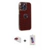 MARSİLYAN™- iPhone 13 Pro Max Kılıf Ufuk Form Prime - Siyah Joko 5D Cam + Kırmızı Pers Alüminyum Kamera Lens