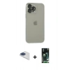 MARSİLYAN™- iPhone 13 Pro Max Kılıf Ufuk Minimal Özel Seri - Şeffaf 360 Full Body Arka Koruyucu + Lacivert Pers Alüminyum Kamera Lens