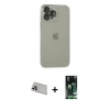 MARSİLYAN™- iPhone 13 Pro Max Kılıf Ufuk Minimal Özel Seri - Şeffaf 360 Full Body Arka Koruyucu + Mor Rainbow Kamera Lens Koruma Cam
