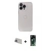 MARSİLYAN™- iPhone 13 Pro Max Kılıf Ufuk Minimal Özel Seri - Şeffaf 360 Full Body Arka Koruyucu + Mor Rainbow Kamera Lens Koruma Cam