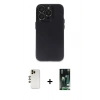 MARSİLYAN™- iPhone 13 Pro Max Kılıf Ufuk Minimal Özel Seri - Şeffaf 360 Full Body Arka Koruyucu + Shine Kamera Lens - GD