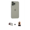 MARSİLYAN™- iPhone 13 Pro Max Kılıf Ufuk Minimal Özel Seri - Şeffaf Maxco Cam Ekran Koruyucu + Kırmızı Rainbow Kamera Lens Koruma Cam