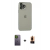 MARSİLYAN™- iPhone 13 Pro Max Kılıf Ufuk Minimal Özel Seri - Şeffaf Maxco Cam Ekran Koruyucu + Neon Fosforlu Kamera Lens - YL