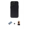 MARSİLYAN™- iPhone 13 Pro Max Kılıf Ufuk Minimal Özel Seri - Şeffaf Maxco Cam Ekran Koruyucu + Pembe Shine Kamera Lens Koruma Cam