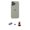 MARSİLYAN™- iPhone 13 Pro Max Kılıf Ufuk Minimal Özel Seri - Şeffaf Maxco Cam Ekran Koruyucu + Yeşil Renkli Kamera Lens Koruma Cam