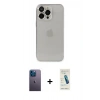 MARSİLYAN™- iPhone 13 Pro Max Kılıf Ufuk Minimal Özel Seri - Şeffaf Pasifik Cam Ekran Koruyucu + Neon Fosforlu Kamera Lens - MI