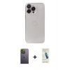MARSİLYAN™- iPhone 13 Pro Max Kılıf Ufuk Minimal Özel Seri - Şeffaf Pasifik Cam Ekran Koruyucu + Yeşil Neon Fosforlu Kamera Lens