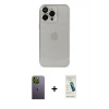 MARSİLYAN™- iPhone 13 Pro Max Kılıf Ufuk Minimal Özel Seri - Şeffaf Pasifik Cam Ekran Koruyucu + Yeşil Neon Fosforlu Kamera Lens