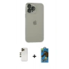 MARSİLYAN™- iPhone 13 Pro Max Kılıf Ufuk Minimal Özel Seri - Siyah 18D Cam Ekran Koruyucu + Shine Kamera Lens - GD