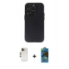 MARSİLYAN™- iPhone 13 Pro Max Kılıf Ufuk Minimal Özel Seri - Siyah 18D Cam Ekran Koruyucu + Shine Kamera Lens - GD