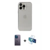 MARSİLYAN™- iPhone 13 Pro Max Kılıf Ufuk Minimal Özel Seri - Siyah 3D Antistatik Cam Ekran Koruyucu + Neon Fosforlu Kamera Lens - MI