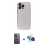 MARSİLYAN™- iPhone 13 Pro Max Kılıf Ufuk Minimal Özel Seri - Siyah 3D Antistatik Cam Ekran Koruyucu + Neon Fosforlu Kamera Lens - YL
