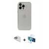 MARSİLYAN™- iPhone 13 Pro Max Kılıf Ufuk Minimal Özel Seri - Siyah 3D Antistatik Cam Ekran Koruyucu + Pers Alüminyum Kamera Lens - SABE