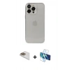 MARSİLYAN™- iPhone 13 Pro Max Kılıf Ufuk Minimal Özel Seri - Siyah 3D Antistatik Cam Ekran Koruyucu + Pers Alüminyum Kamera Lens - GD