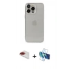 MARSİLYAN™- iPhone 13 Pro Max Kılıf Ufuk Minimal Özel Seri - Siyah 3D Antistatik Cam Ekran Koruyucu + Pers Alüminyum Kamera Lens - KI