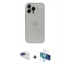 MARSİLYAN™- iPhone 13 Pro Max Kılıf Ufuk Minimal Özel Seri - Siyah 3D Antistatik Cam Ekran Koruyucu + Pers Alüminyum Kamera Lens - LT