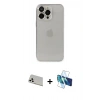 MARSİLYAN™- iPhone 13 Pro Max Kılıf Ufuk Minimal Özel Seri - Siyah 3D Antistatik Cam Ekran Koruyucu + Rainbow Kamera Lens Koruma Cam - BZ