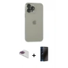 MARSİLYAN™- iPhone 13 Pro Max Kılıf Ufuk Minimal Özel Seri - Siyah 3D Antistatik Hayalet Cam Ekran Koruyucu + Pers Alüminyum Kamera Lens - GI
