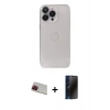 MARSİLYAN™- iPhone 13 Pro Max Kılıf Ufuk Minimal Özel Seri - Siyah 3D Antistatik Hayalet Cam Ekran Koruyucu + Rainbow Kamera Lens Koruma Cam - KI