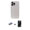 MARSİLYAN™- iPhone 13 Pro Max Kılıf Ufuk Minimal Özel Seri - Siyah 3D Antistatik Hayalet Cam Ekran Koruyucu + Renkli Kamera Lens Koruma Cam - MI