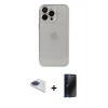 MARSİLYAN™- iPhone 13 Pro Max Kılıf Ufuk Minimal Özel Seri - Siyah 3D Antistatik Hayalet Cam Ekran Koruyucu + Pers Alüminyum Kamera Lens - LT