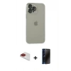 MARSİLYAN™- iPhone 13 Pro Max Kılıf Ufuk Minimal Özel Seri - Siyah 3D Antistatik Hayalet Cam Ekran Koruyucu + Pers Alüminyum Kamera Lens - KI